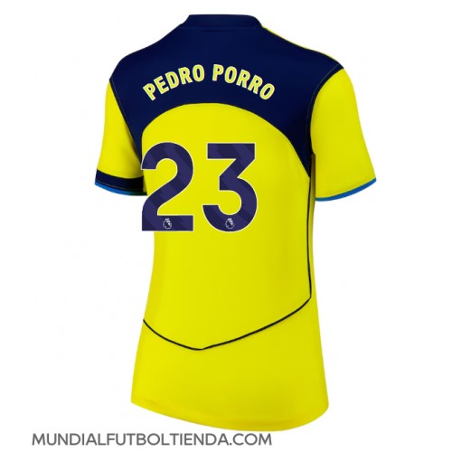 Camiseta Tottenham Hotspur Pedro Porro #23 Tercera Equipación Replica 2025-26 para mujer mangas cortas